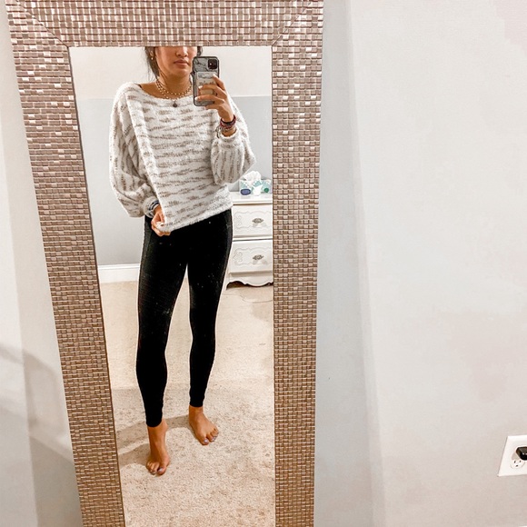 Boutique Fuzzy Zebra Striped Sweater - Picture 1 of 3